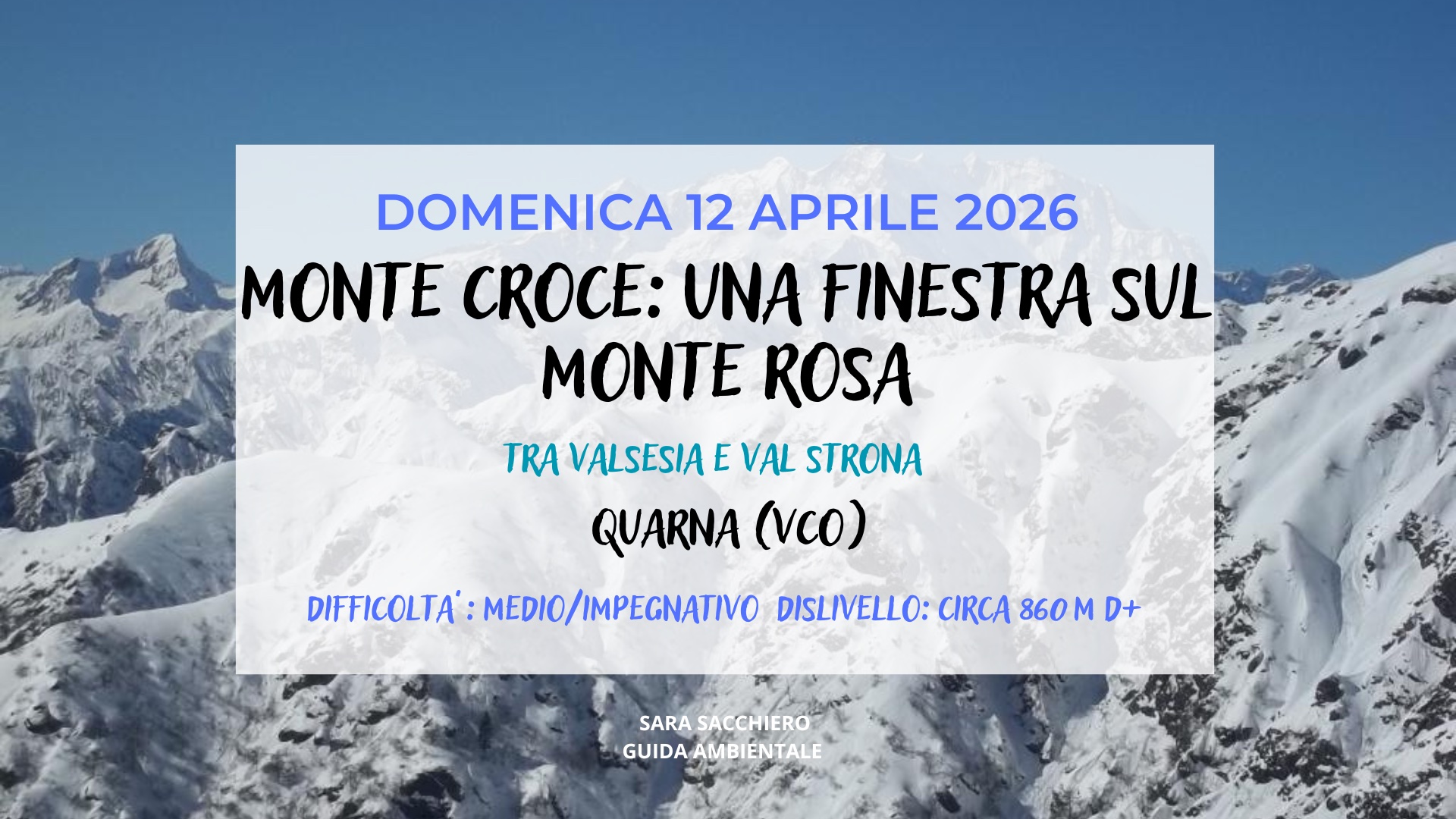 12 APRILE 2026: MONTE CROCE, UNA FINESTRA SUL ROSA