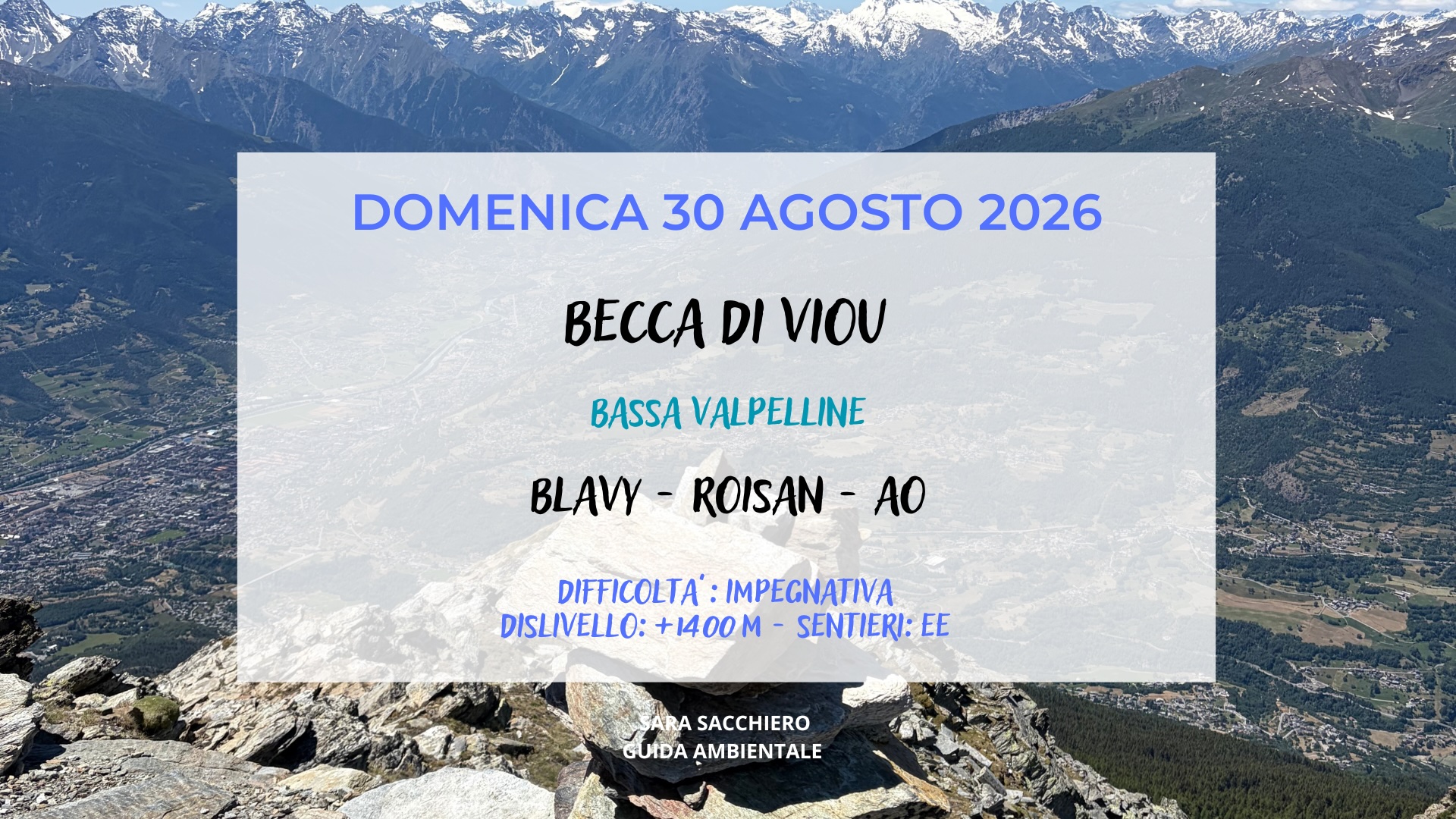 30 AGOSTO 2026: BECCA DI VIOU