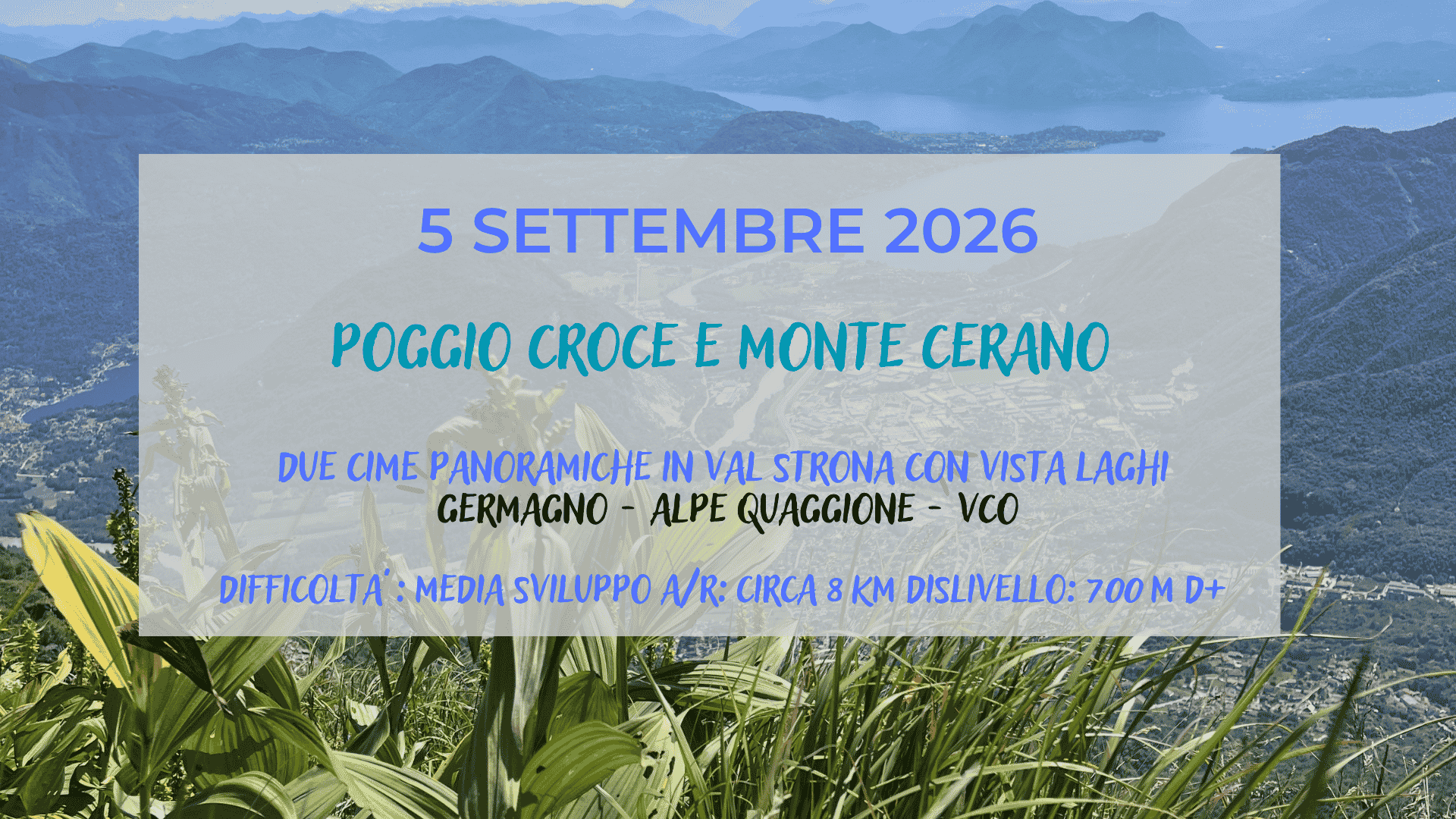 SABATO 5 SETTEMBRE: MONTE CERANO E POGGIO CROCE