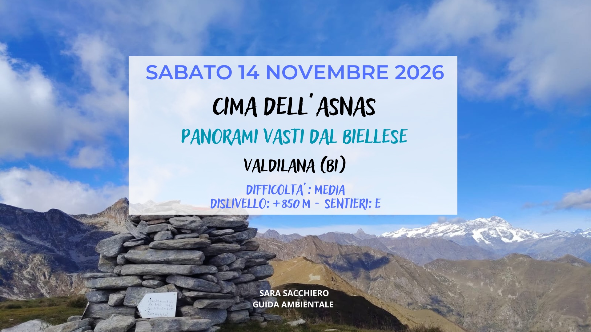 14 NOVEMBRE 2026: CIMA DELL&rsquo;ASNAS