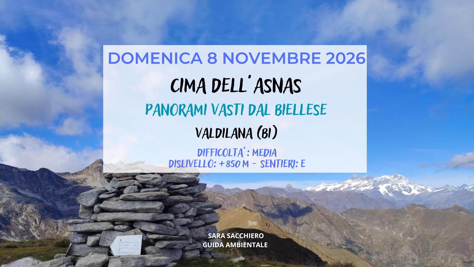8 NOVEMBRE 2026: CIMA DELL’ASNAS